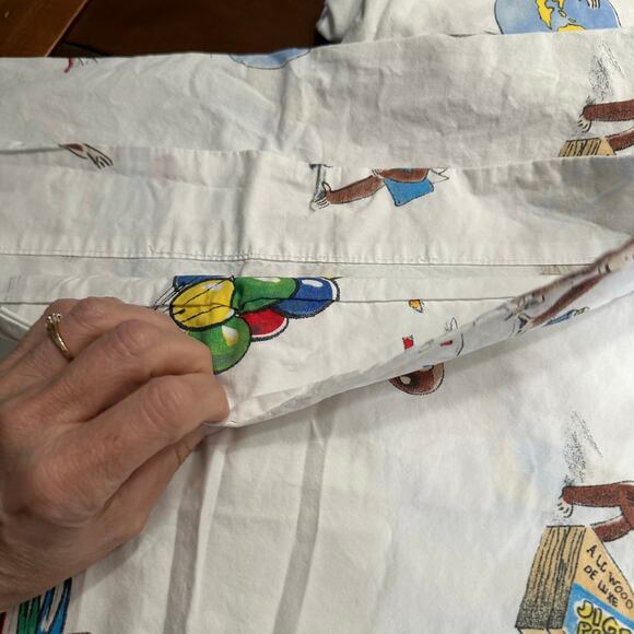 Pottery Barn Curious George Monkey Fun Vibrant Twin Sheet Set - Picture 2 of 5